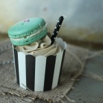 Birthday Cake French Macaron on a Cupcake // DelectableBakeHouse.com