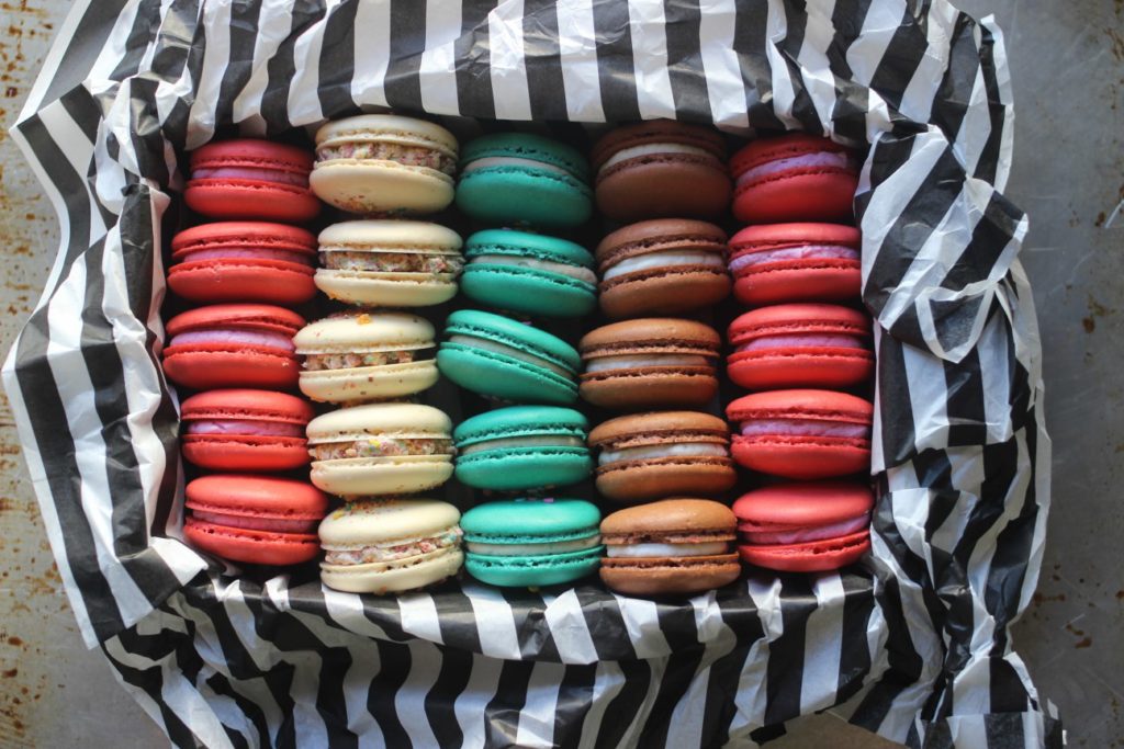 box of french macarons